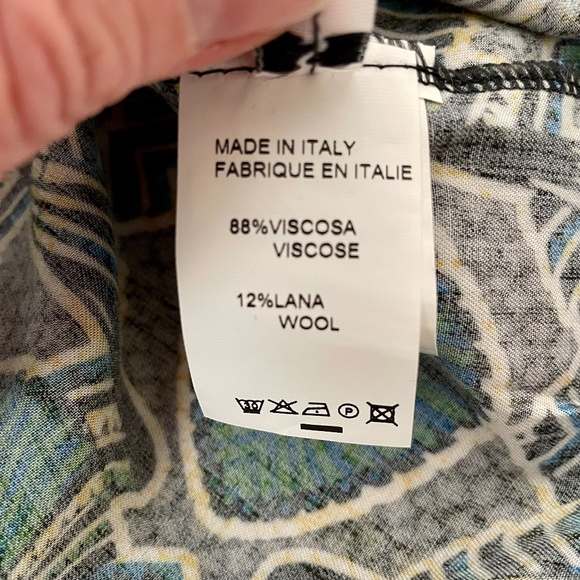 African Inspired Peacock Print Tunic Wool Blend Made In Italy, Size S - Picture 11 of 11